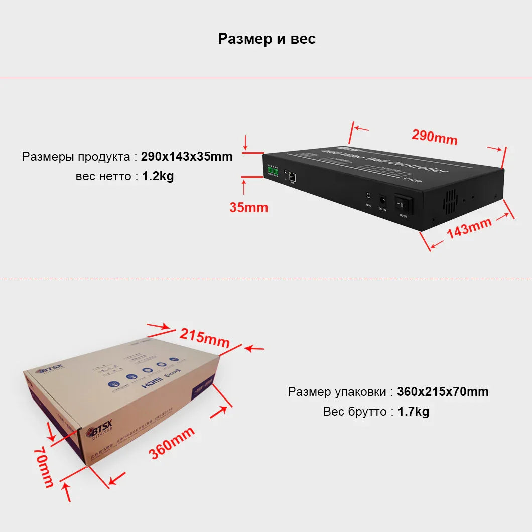 Контроллер видеостены BIT-VWC-109, 1 вход, 9 выходов.