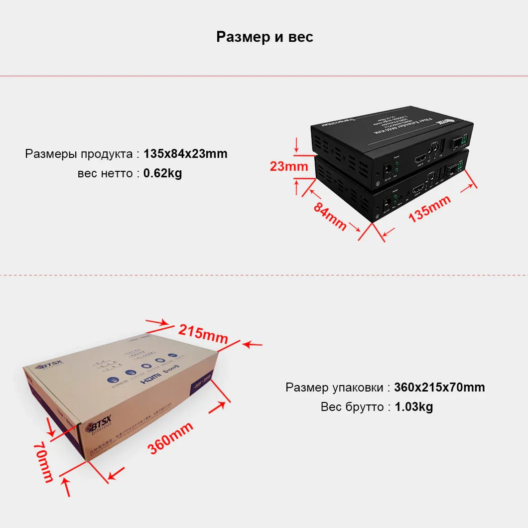 Оптоволоконный HDMI-разветвитель 4K60 Один-к-Нескольким