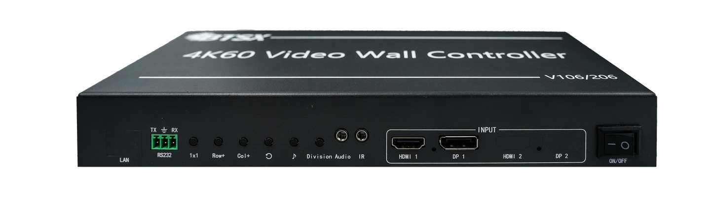 BIT-VWC-106Контроллер видеостены Bitvisus BIT-VWC-106: 1x6 HDMI/DP, 4K@60Гц — для видеонаблюдения, рекламы и выставок