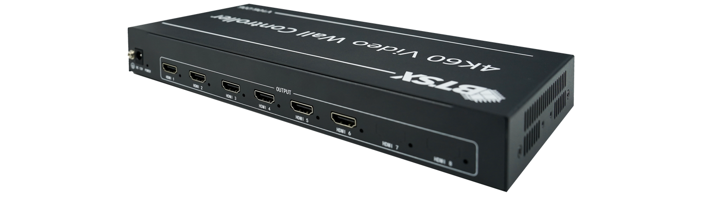 BIT-VWC-106Контроллер видеостены Bitvisus BIT-VWC-106: 1x6 HDMI/DP, 4K@60Гц — для видеонаблюдения, рекламы и выставок