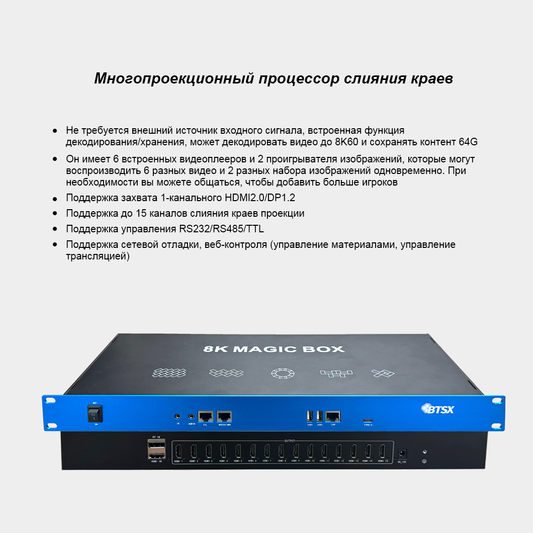 Embedded projection fusion playback processor