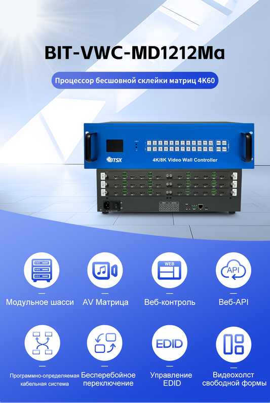 Матричный коммутатор 4K60 с бесшовным переключением